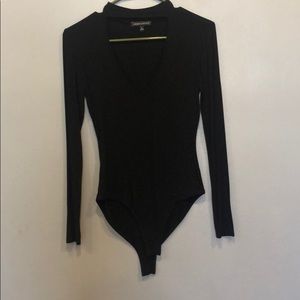 K&K Mock Neck Cut Out Bodysuit